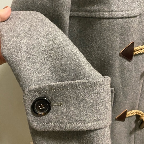 J Crew Classic Duffle Coat  Melton Wool Gray Toggle Italy coat. Like new - Picture 9 of 13